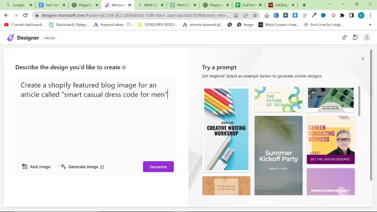 Creating Blog image with Microsoft Designer 